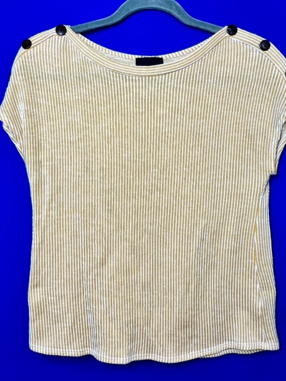 |•W5•| Mustard Yellow & White Striped Top Size XS